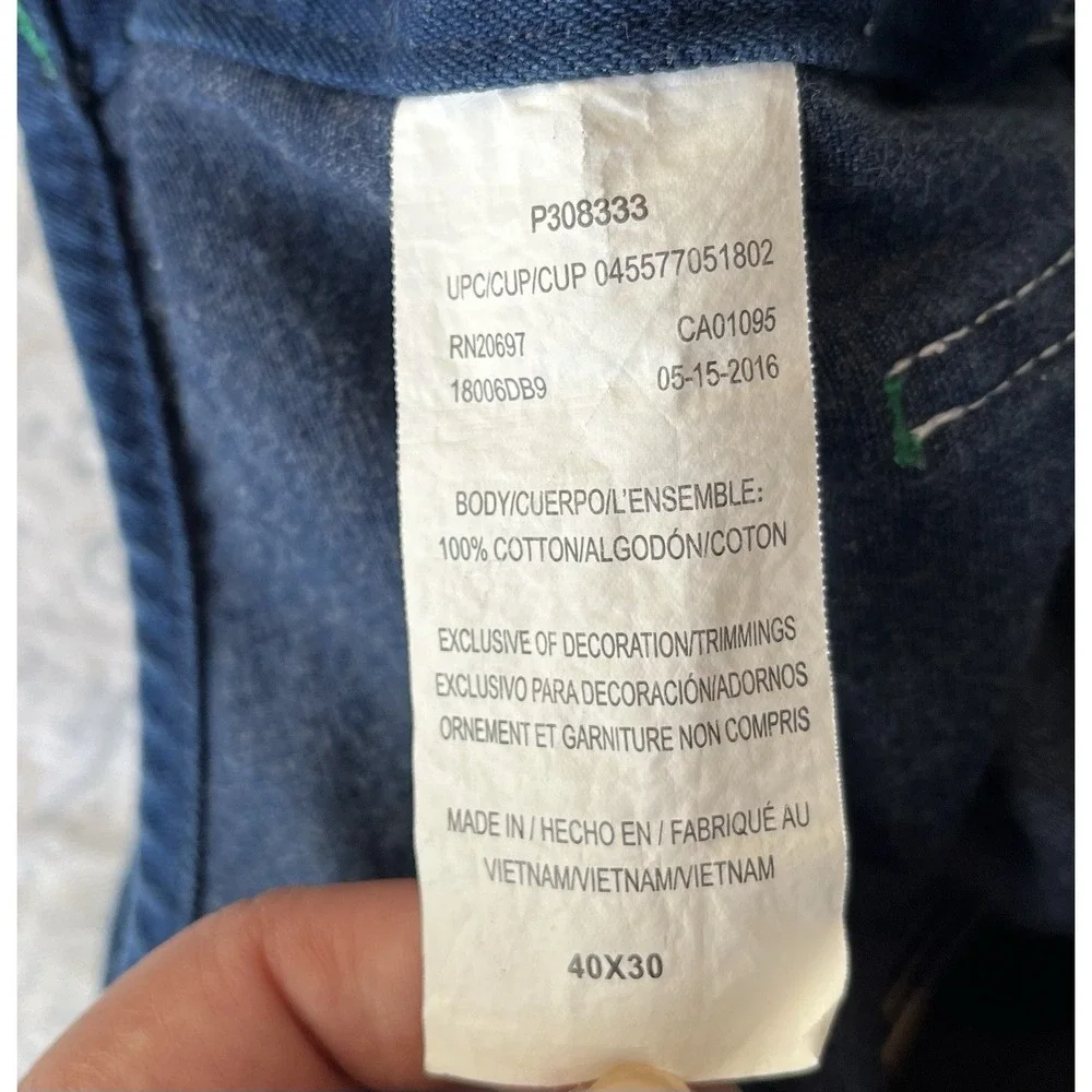 Men's Liberty Blue Denim‎ Bib Overalls Size 40x30 Vintage 90s Workwear Carpenter